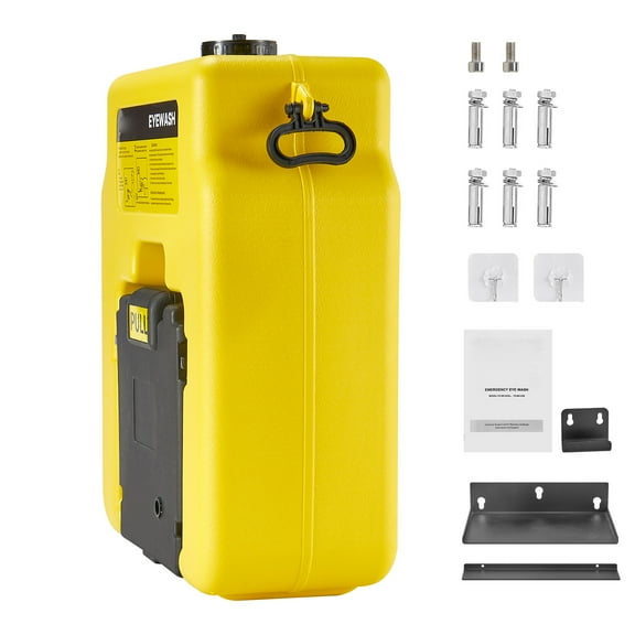 KFFKFF Mobile Eye Rinse Station with 14 Gallon Capacity, Compliant with OSHA Standards, Wall Mountable or Flat Surface Placement, Emergency Eye Rinse Device with Dual Spray, Essential Safety