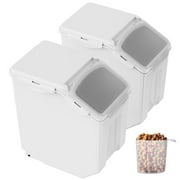 KFFKFF Mobile Ingredient Box Storage Container 2 x 15L Capacity Sloped Top White