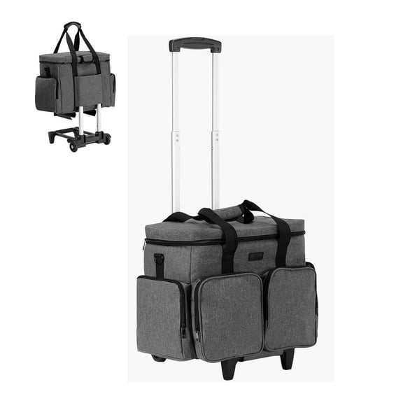 KFFKFF Mobile Laptop Carrier, Accommodates Laptops up to 15.6 Inches, Rolling Work Bag, Educator's Portable Computer Bag with Removable Cart & Extendable Grip, Suitable for Professional Travel