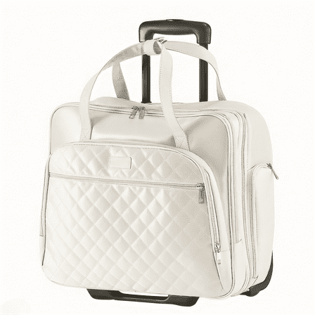 KFFKFF Mobile Laptop Carrier, Accommodates Laptops up to 15.6 Inches, Wheeled Office Bag, Computer Travel Tote with 2 Stable Wheels & Extendable Handle, Suitable for Work Trips, Business Offices