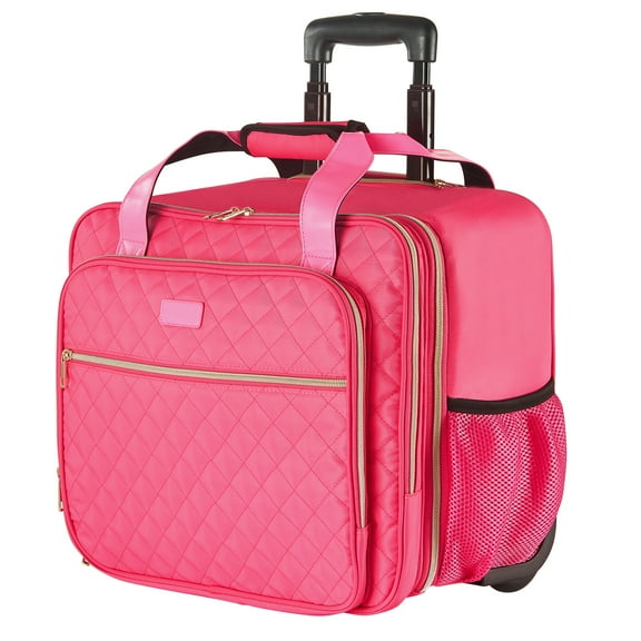 KFFKFF Mobile Laptop Carrier, Accommodates Laptops up to 17.3 Inches, Wheeled Suitcase, Computer Carry Bag with 2 Stable Wheels & Extendable Handle, Laptop Holder for Professional Travel Business