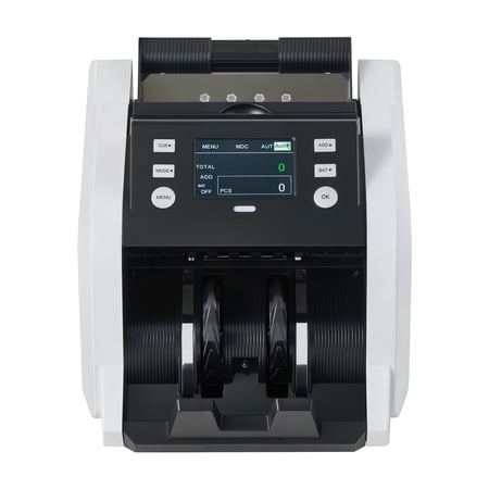 KFFKFF Money Counter Machine, 1200 Notes/Minute, Cash Counter with Value Count, Advanced Counterfeit Detection (UV/MG/IR/DD/DBL/HLF/CHN), TFT Display, Mixed Denomination Counting for Dollar and Euro