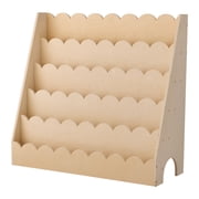 KFFKFF 5-Tier Kids Bookshelf, Wooden Toddler Bookcase with Scalloped Design, Ideal for Kids Rooms, Living Rooms, Entryways, Nurseries