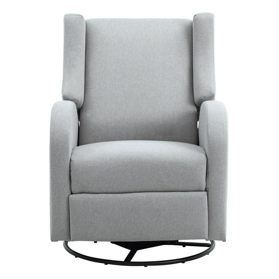 KFFKFF Motorized Recliner and Rotating Glider, Supports up to 250 lbs, Rotating Glider Recliner Chair with USB Interface, Polyester Finish Rotating Rocking Recliner for Lounge, Bedroom, Pale Gray