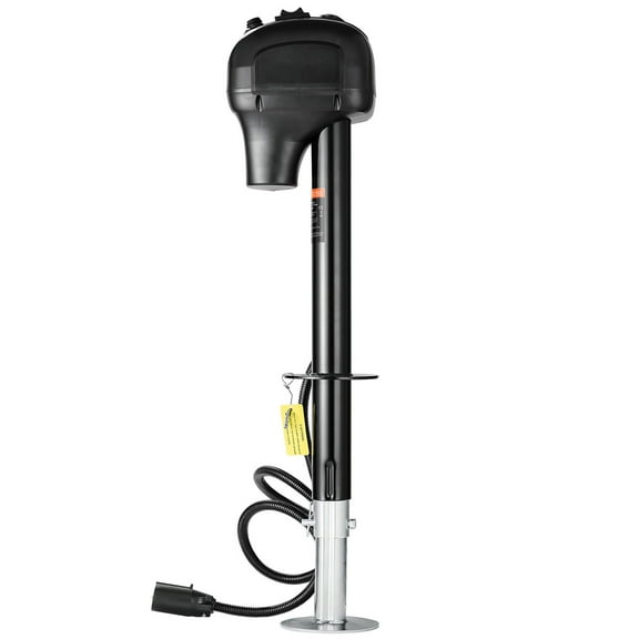 KFFKFF Motorized Trailer Jack, 3500 lbs, Robust RV Electric Tongue Jack with 7-pin Connector, Hand Crank Handle & All-weather Jack Cover, 9.5"-27.5" Elevation, Suitable for Trailers, Campers & RVs