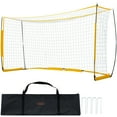 thumbnail image 1 of KFFKFF Movable Football Goal, 12x6 ft for Youth & Adults Garden Soccer Net, Oversized Training Soccer Net, Steel Fiberglass Framework Goal Kit, All-Climate Outdoor Soccer Goals with Transport Bag, 1 of 9