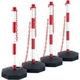 thumbnail image 1 of KFFKFF Movable Traffic Guide Post Cones, Set of 4, Safety Traffic Barrier with Loadable Base and 8FT Chain, Suitable for Traffic Regulation, Parking Area, Construction Warning, Roadway Caution, 1 of 8