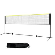 KFFKFF Multi-Sport Net Set, Adjustable Height for Badminton, Volleyball, 14ft Width, Foldable and Portable Design with Poles, Base, and Travel Bag, Ideal for Children's Outdoor and Indoor Play