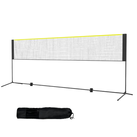 KFFKFF Multi-Sport Net Set, Adjustable Height for Badminton, 14ft Width, Foldable and Portable Design with Poles, Base, and Travel Bag, Ideal for Children's Outdoor and Indoor Play