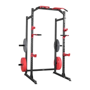 KFFKFF Multifunctional Power Cage Power Rack with Adjustable Height Exercise 83.46 in, 100.53 lbs, Red