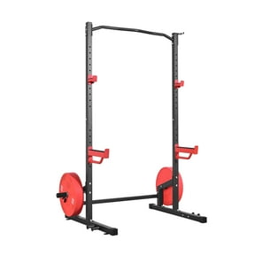 KFFKFF Multifunctional Power Cage Squat Rack, Home Gym Equipment for Strength Training, 1000LBS Capacity with Adjustable J-Hooks, Safety Bars, Band Pegs, and Pull-Up Bar