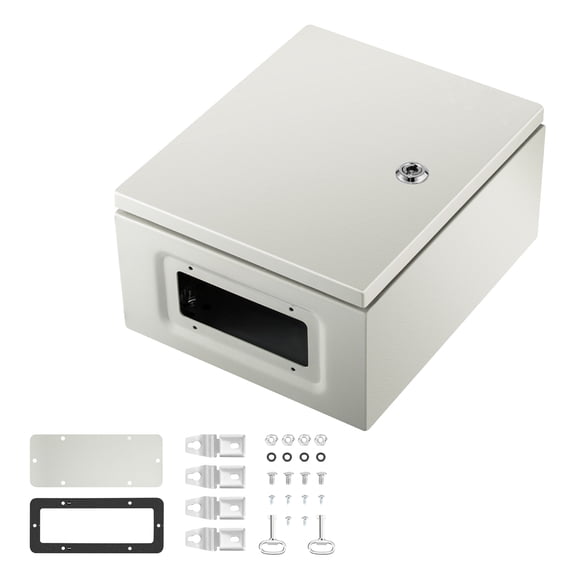 KFFKFF NEMA Metal Case, 12x10x6'' NEMA 4X Metal Electric Enclosure, IP66 Water & Dust Resistant, Suitable for Both Outdoor & Indoor Use, Includes Mounting Plate