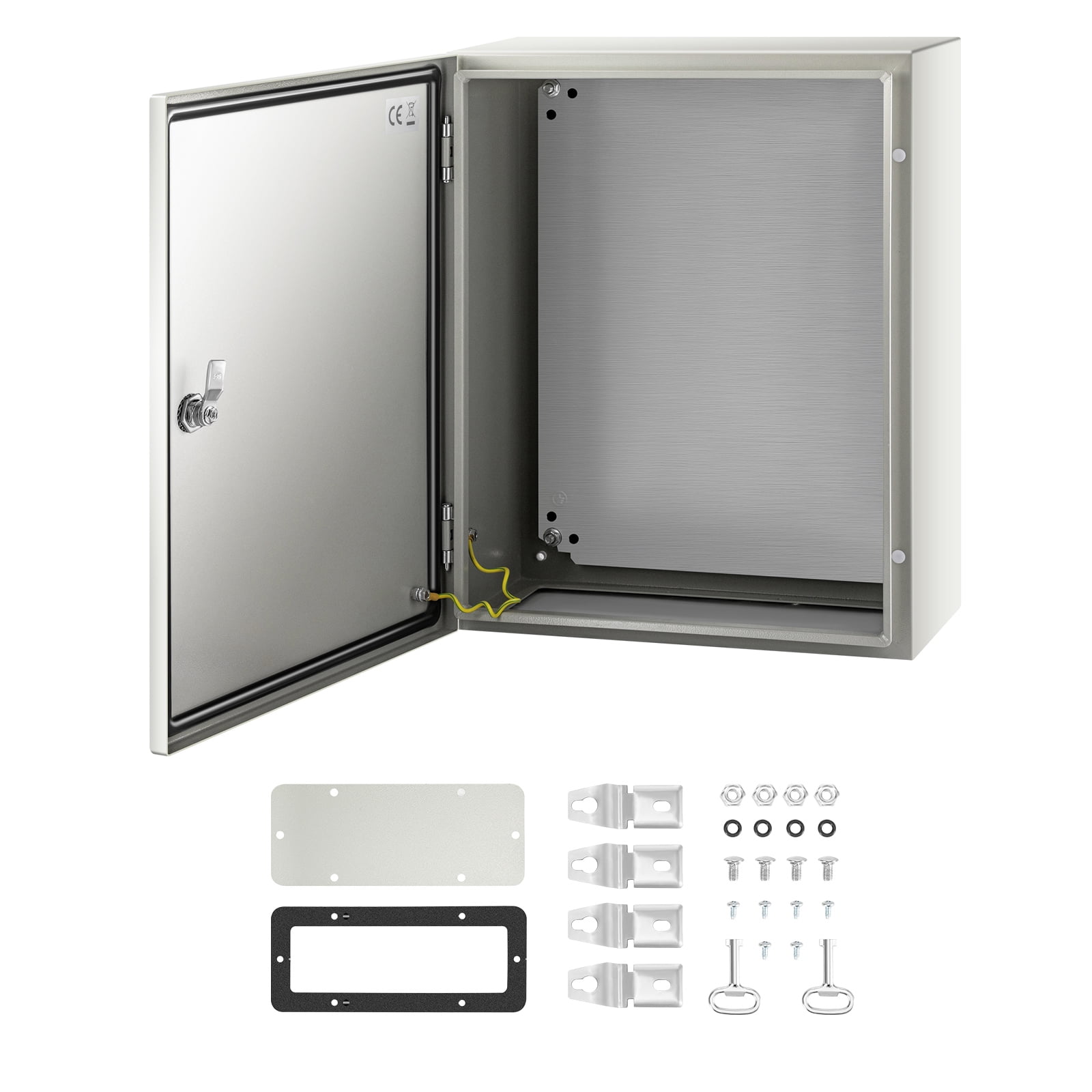 KFFKFF NEMA Metal Enclosure, 20x16x8'', IP66 Rated for Water & Dust Resistance, Ideal for Outdoor & Indoor Applications, Comes with a Mounting Plate