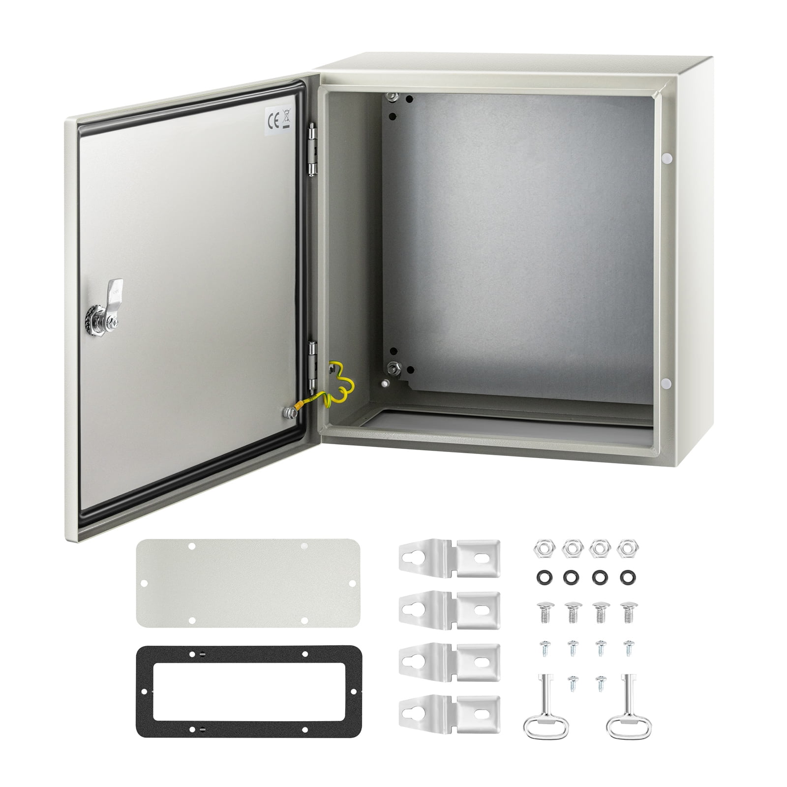 KFFKFF NEMA Steel Housing, 16 x 16 x 8'' NEMA 4X Steel Electric Casing, IP66 Resistant to Water & Dust, Exterior/Interior Electric Connection Box, with Fixing Panel