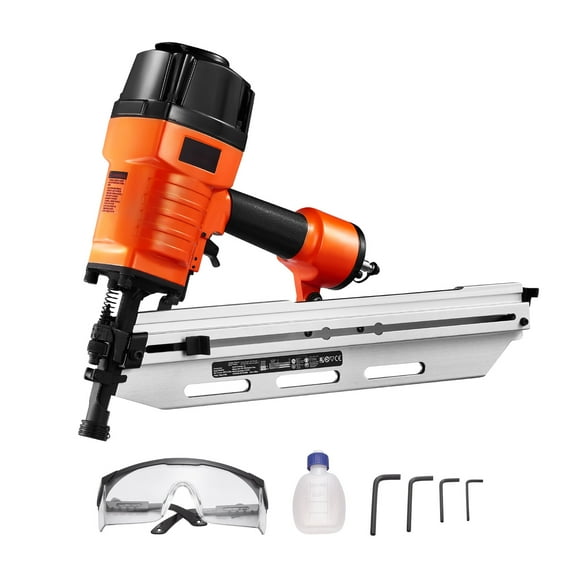 KFFKFF Nail Gun for Framing, Pneumatic Tool with 80-120PSI, Accommodates 2" to 3-1/2" 21 Degree Full Round Head Nails, Features Tool-Free Depth Adjustment & Dual Trigger Modes