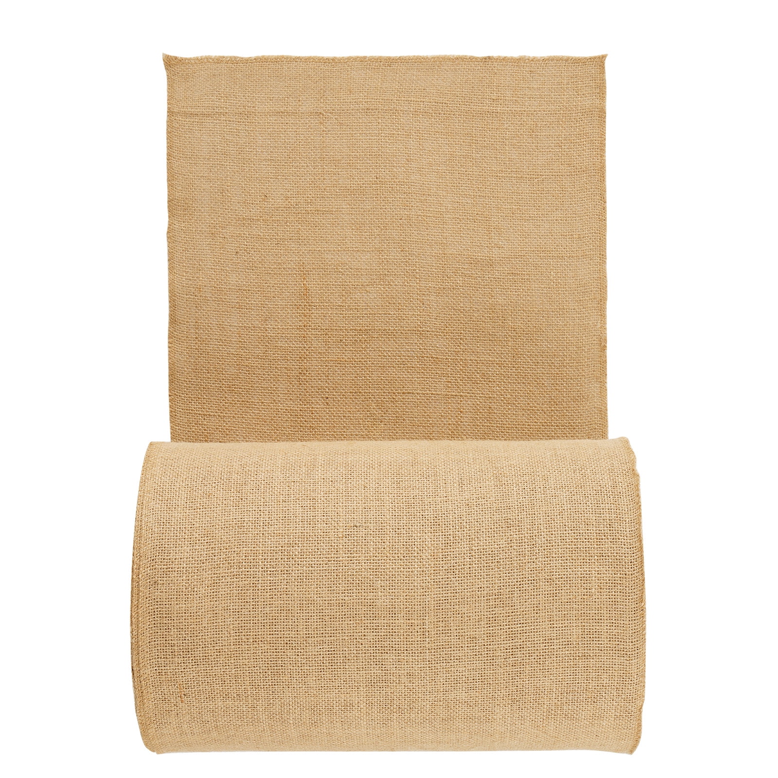 KFFKFF Natural Burlap Fabric Roll, 14” x 150 ft & 50 x 50 High-Density Wide Jute Fabric, Ideal for Decorations, Crafts, Weddings, Gardening, and Winter Protection for Plants and Trees