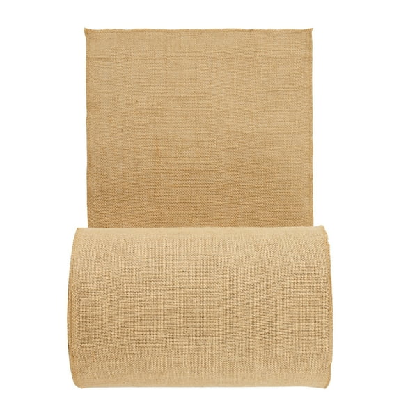 KFFKFF Natural Jute Burlap Roll, 14” x 150 ft & 50 x 50 High Density, Wide Use for Decorations, Crafting, Weddings, Gardening, and Winter Plant Protection