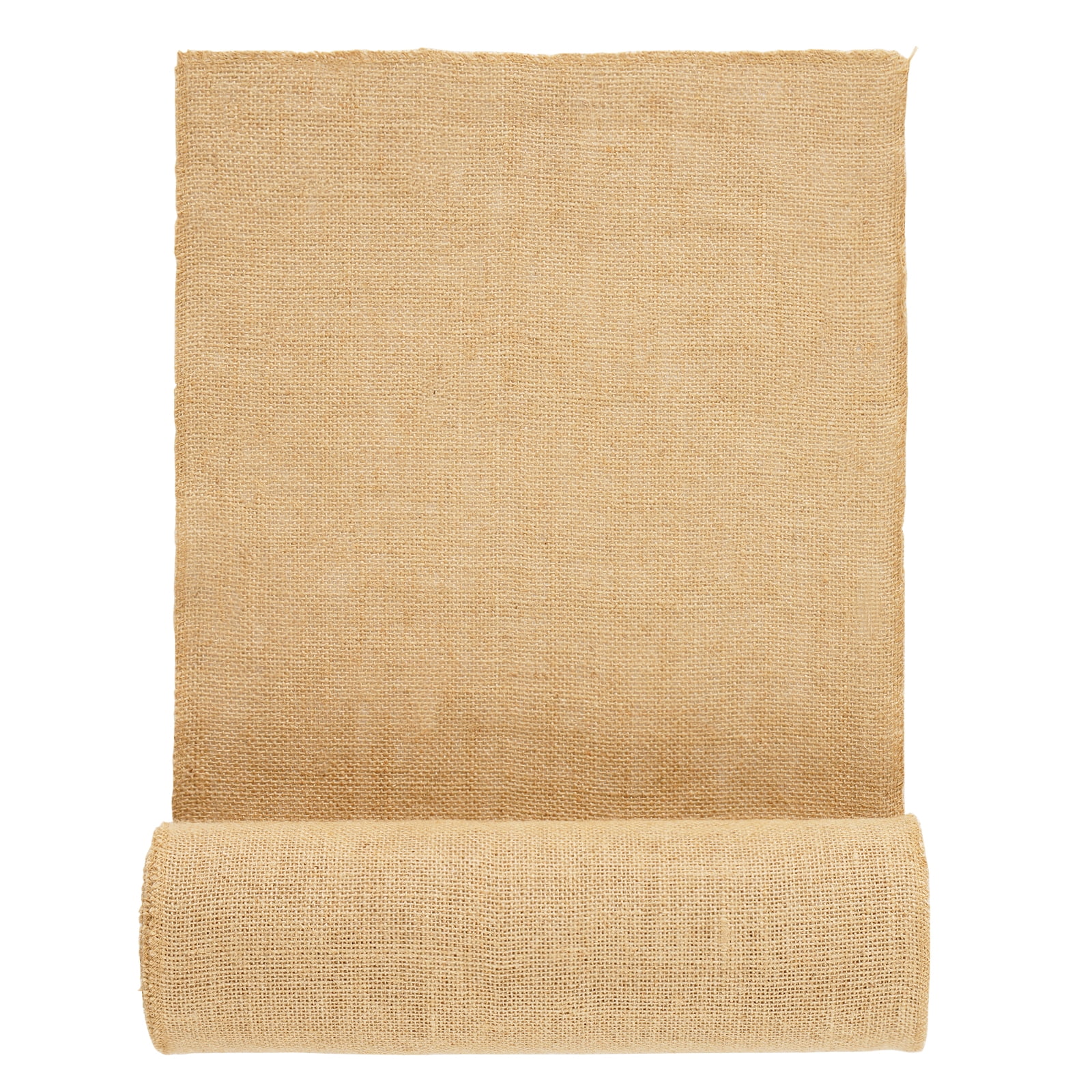 KFFKFF Natural Jute Burlap Roll, 14” x 30 ft & 50 x 50 High Density, Wide for DIY, Decorations, Weddings, Gardening, and Winter Plant Protection