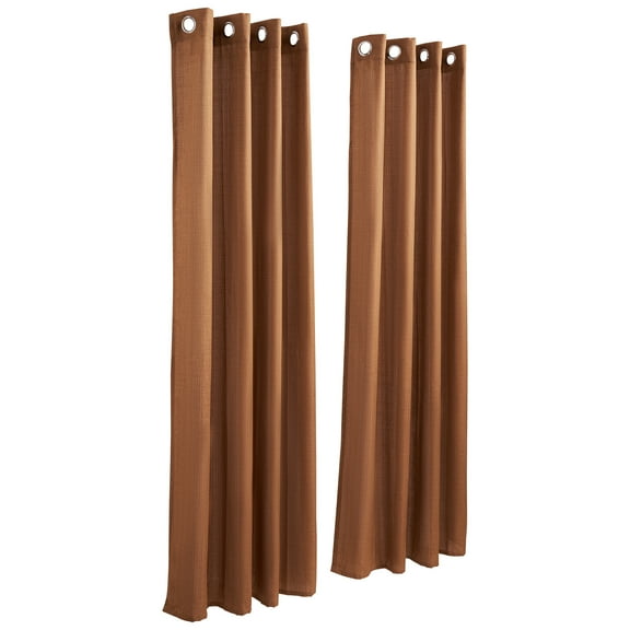 KFFKFF Natural Linen Curtains, 52 x 84 inch 2-Panel Set, Grommet Light-Filtering Flax Textured Drapes, Privacy Burlap for Living Room, Bedroom, Farmhouse, Sunroom, Office Windows