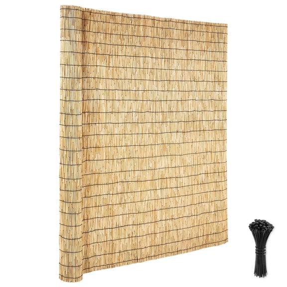 KFFKFF Natural Reed Fence Roll, 5.58 x 16.4 ft, Decorative Reed Panel for Outdoor Spaces, Privacy Screen for Balcony, Patio, Garden, or Backyard Divider