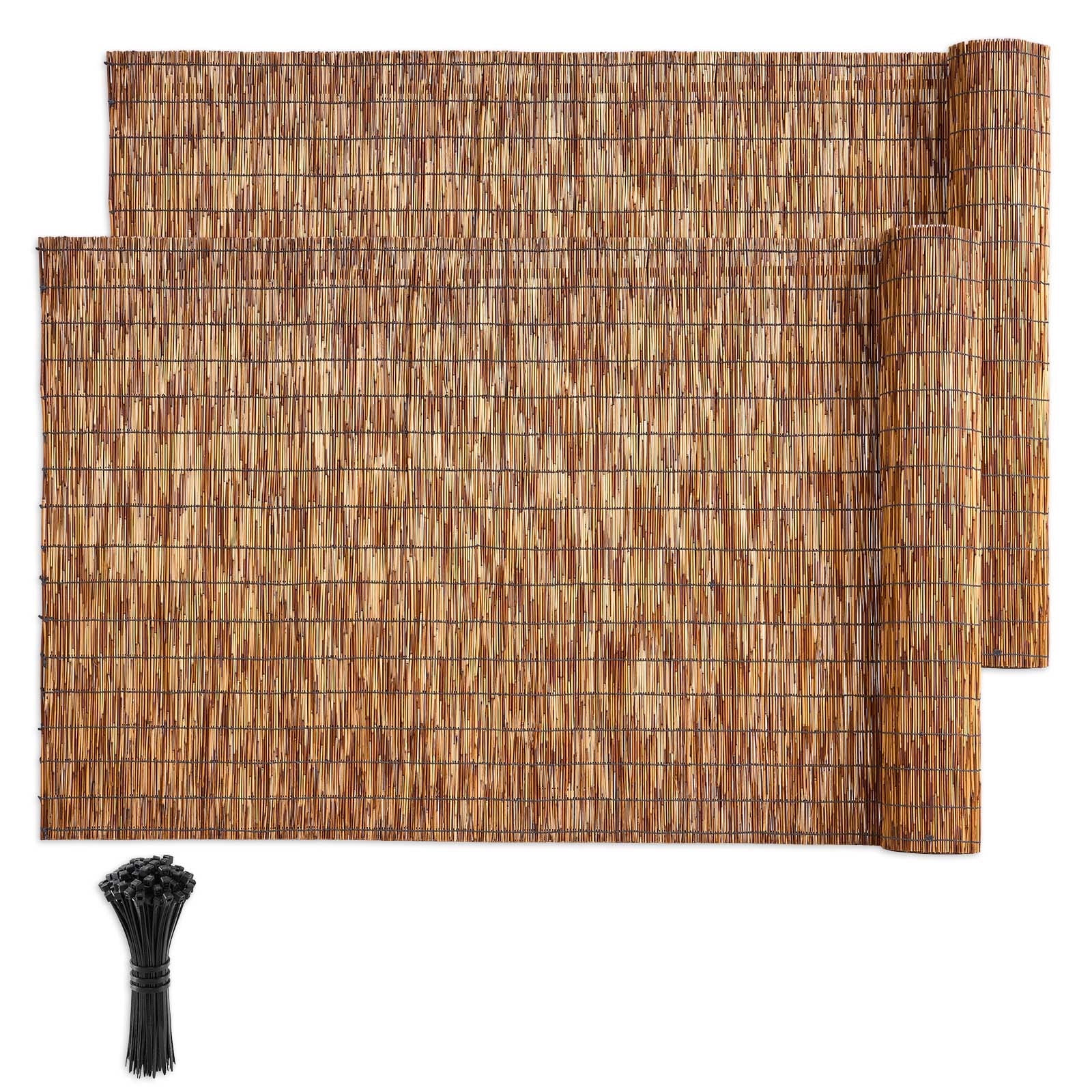 Fancy Reeds KFFKFF Natural Reed Fencing, 4 ft x 13.12 ft, 2 Pack Decorative Reed ...