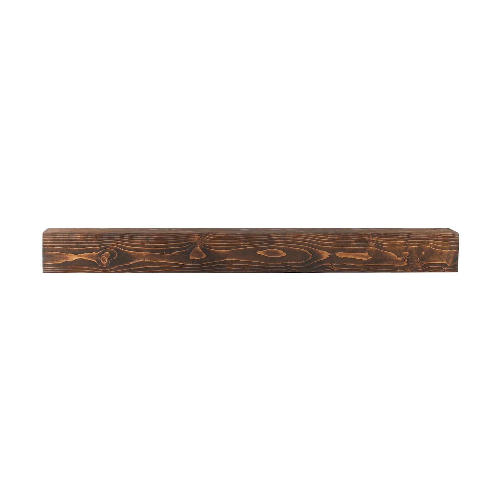 KFFKFF Natural Wood Fireplace Shelf, 84"x8"x6", Supports up to 50 lbs, Wall-Mounted Rustic Farmhouse Mantel, Crafted for Decorative Wall Above Fireplace, in Natural Brown