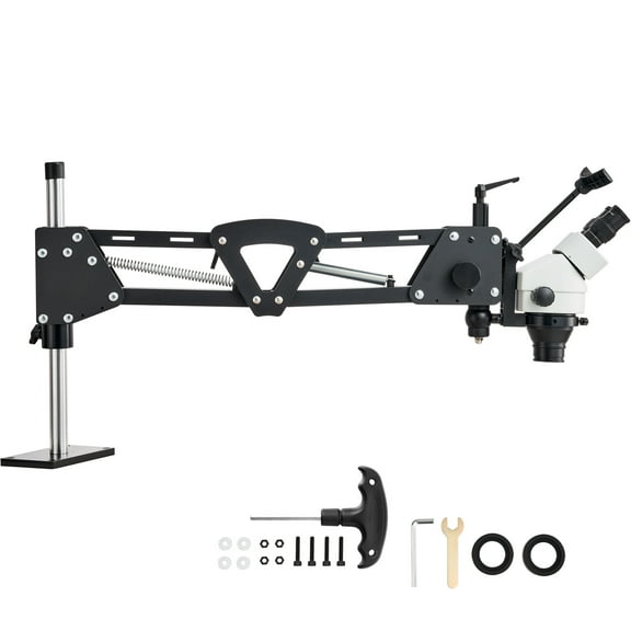 KFFKFF Omnidirectional Microscope featuring Spring Support, Magnification range of 7X-45X, Jewelry-specific Microscope, Micro Jewelry Embedding Stand equipped with Built-in USB Ring LED Illumination