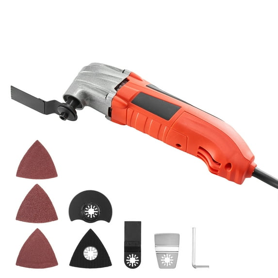 KFFKFF Oscillating Multi-Tool Kit, 2.2Amp Corded Electric Tool with 22,000 OPM Speed, 2.8° Oscillation Angle, Includes 7 Saw Accessories for Cutting, Scraping, Sanding, and Floor Removal