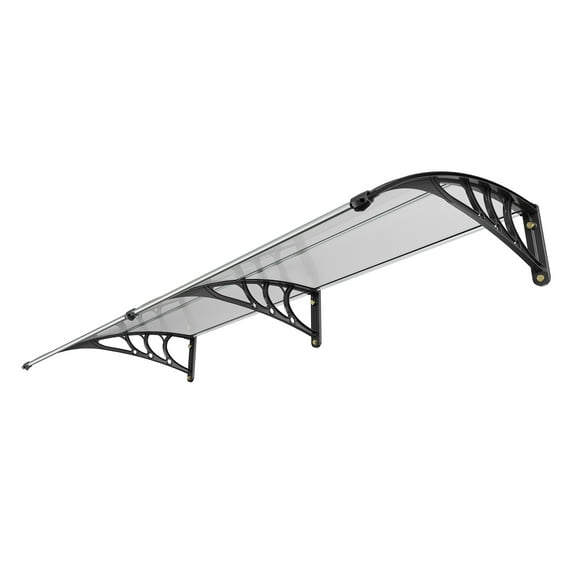 KFFKFF Outdoor Canopy for Door and Window, 40" x 80", UPF 50+ Polycarbonate Material, Entry Door Sunshade, Exterior Overhang for Sun, UV, Rain, Snow Shield, Hollow Sheet Design