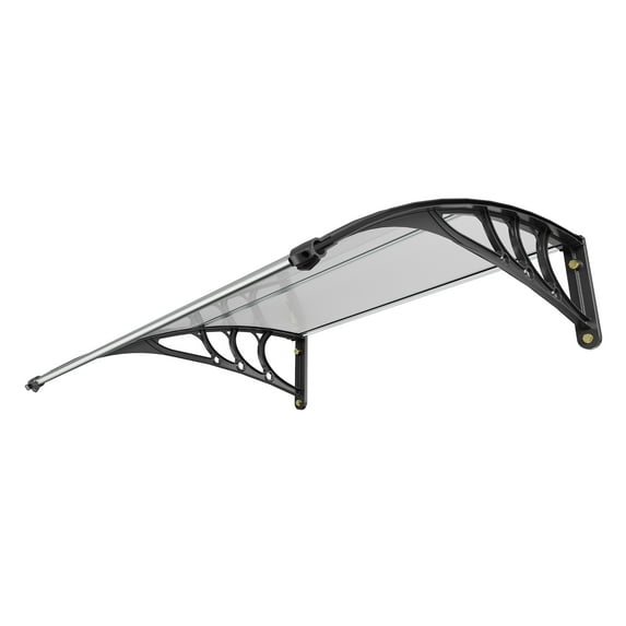 KFFKFF Outdoor Canopy for Window and Door, 40" x 40", UPF 50+ Polycarbonate Material, Exterior Overhang for Entry Door, Sun Shutter Protection, Resistant to UV, Rain, and Snow, Hollow Sheet Design