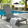 thumbnail image 1 of KFFKFF Outdoor Chaise Lounge Chair, Aluminum, 5-Position Adjustable, Foldable Recliner & Full Flat Tanning Chair for Patio, Beach, Pool - Dark Grey, 1 of 9