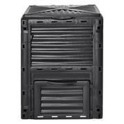KFFKFF Outdoor Compost Container 80 Gal, Composter Free from BPA, Spacious Garden Composting Bin with Upper Cover and Lower Gate, Simple Assembly, Lightweight, Rapid Soil Fertility Enhancement