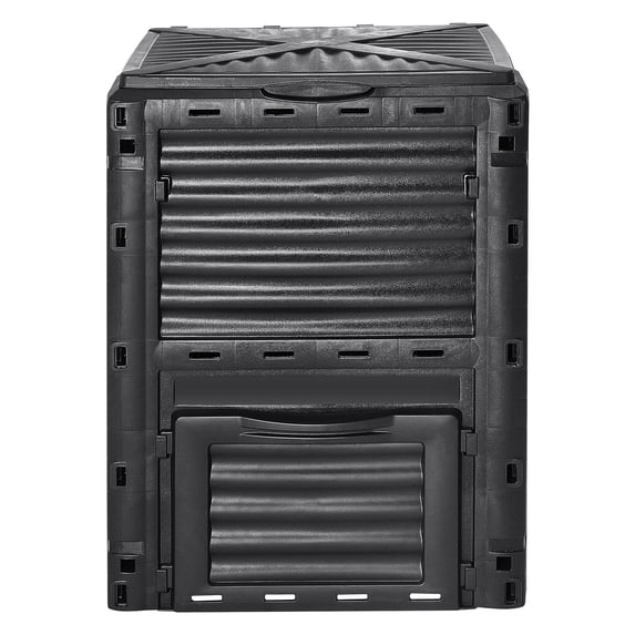 KFFKFF Outdoor Compost Container 80 Gal, Composter Free from BPA, Spacious Garden Composting Bin with Upper Cover and Lower Gate, Simple Assembly, Lightweight, Rapid Soil Fertility Enhancement