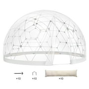 KFFKFF Outdoor Dome Shelter, 9.5 FT Clear PVC Garden Igloo, Waterproof Geodesic Dome Tent with Window for Patio, Backyard Dining, and Parties