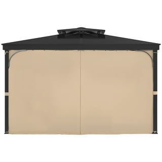 KFFKFF Gazebo Privacy Curtains, 4-Panel Outdoor Sidewalls with Dual Zippers, 160gsm Polyester for 10' x 10' x 6.7' Gazebos