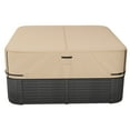 thumbnail image 1 of KFFKFF Outdoor Hot Tub Cover, 90 x 90 x 20 Inch Weather-Resistant and Waterproof Protector, Made with Durable 600D Oxford Fabric and High Tearing Strength, Square Spa Cover for Hot Tub, Brown, 1 of 9