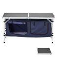 thumbnail image 1 of KFFKFF Outdoor Kitchen Stand, Collapsible BBQ Prep Table, Trio-Level Height Modification, Featherweight Aluminum Portable Food Prep Station with Storage Compartment, Transport Handle, 1 of 9