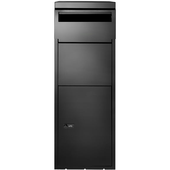 KFFKFF Outdoor Package Receiver 13.9"x11.6"x42", Coded Lock Galvanized Steel Parcel Box, Theft-Deterrent Design, IPX3 Water-Resistant Mail Drop Box for Porch, Curbside