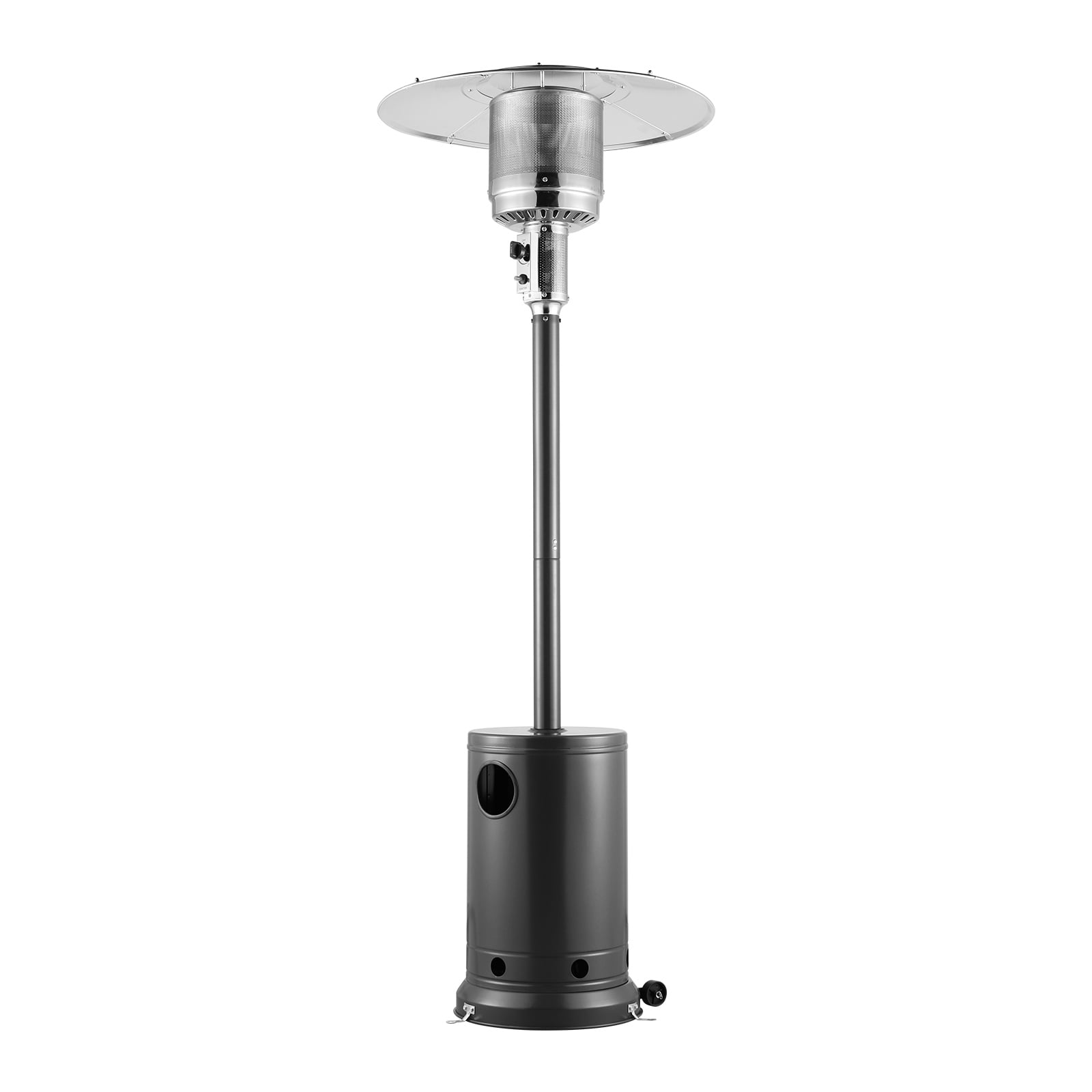 KFFKFF Outdoor Patio Heater, 50000BTU Propane Powered, Elegant Hammered Finish with Circular Table Feature, Durable Metal Burner & Portable Wheels, Ideal for Garden, Patio, Party, Backyard