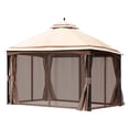 thumbnail image 1 of KFFKFF Outdoor Pavilion for 10-12 Individuals, 10 x 13 FT Garden Canopy, Includes Insect Mesh, Sturdy Metal Structure, and PU Coated 180G Polyester, Exterior Shade Structure for Patio, Lawn, Garden, 1 of 9