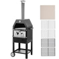 thumbnail image 1 of KFFKFF Outdoor Pizza Oven, 12" Wood Fire Oven, 2-Layer Pizza Oven Wood Fired, Wood Burning Outdoor Pizza Oven w/ 2 Removable Wheels, Wood Fired Pizza Maker Ovens, 1 of 8