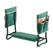 KFFKFF Outdoor Seating and Kneeler, 6-inch Broad Cushion, Robust Outdoor Kneeling Bench, Collapsible Gardening Chair with Dual Equipment Pouches, Alleviates Knee & Spinal Discomfort