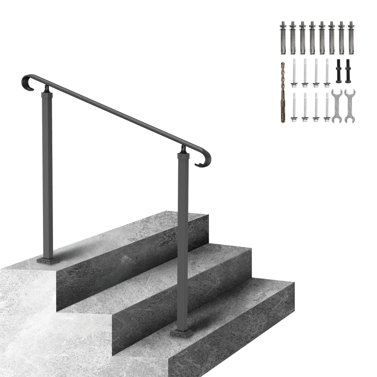 Customer reviews for KFFKFF Outdoor Stair Handrails, Suitable for 1-3 ...
