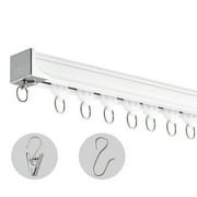 KFFKFF Ceiling Curtain Track Set, Spanning 17.7 FT/5.4 Meter, Glide Ceiling Track Mechanism for Drapes, Partition Drape Track Ceiling/Wall Fixation for Lounge Room Bedroom, with Hooks