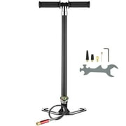 KFFKFF PCP Manual Pump, Quad-Stage, 30Mpa 4500 PSI for High-Pressure Air Rifle, Scuba, Paintball & Tire Inflation, Includes Oil-Moisture Filter and Pressure Gauge, Made of Durable Stainless Steel