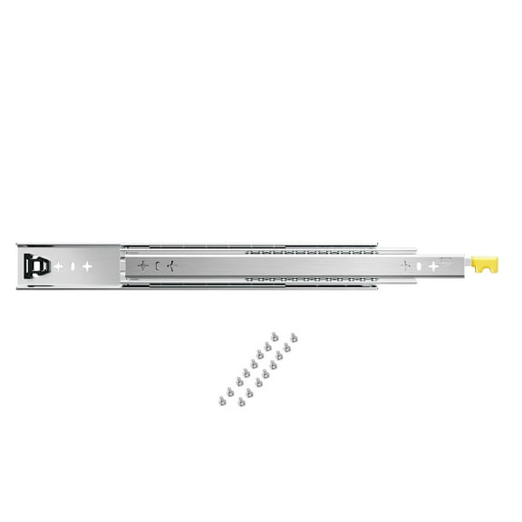 KFFKFF Pair of 2 Drawer Tracks, Comprehensive Stretch, Offered in Diverse Lengths from 16 to 60 inches, 250 lbs Load Capacity, Fitted with Ball Bearings, Lateral Installation, Securable Drawer Glides