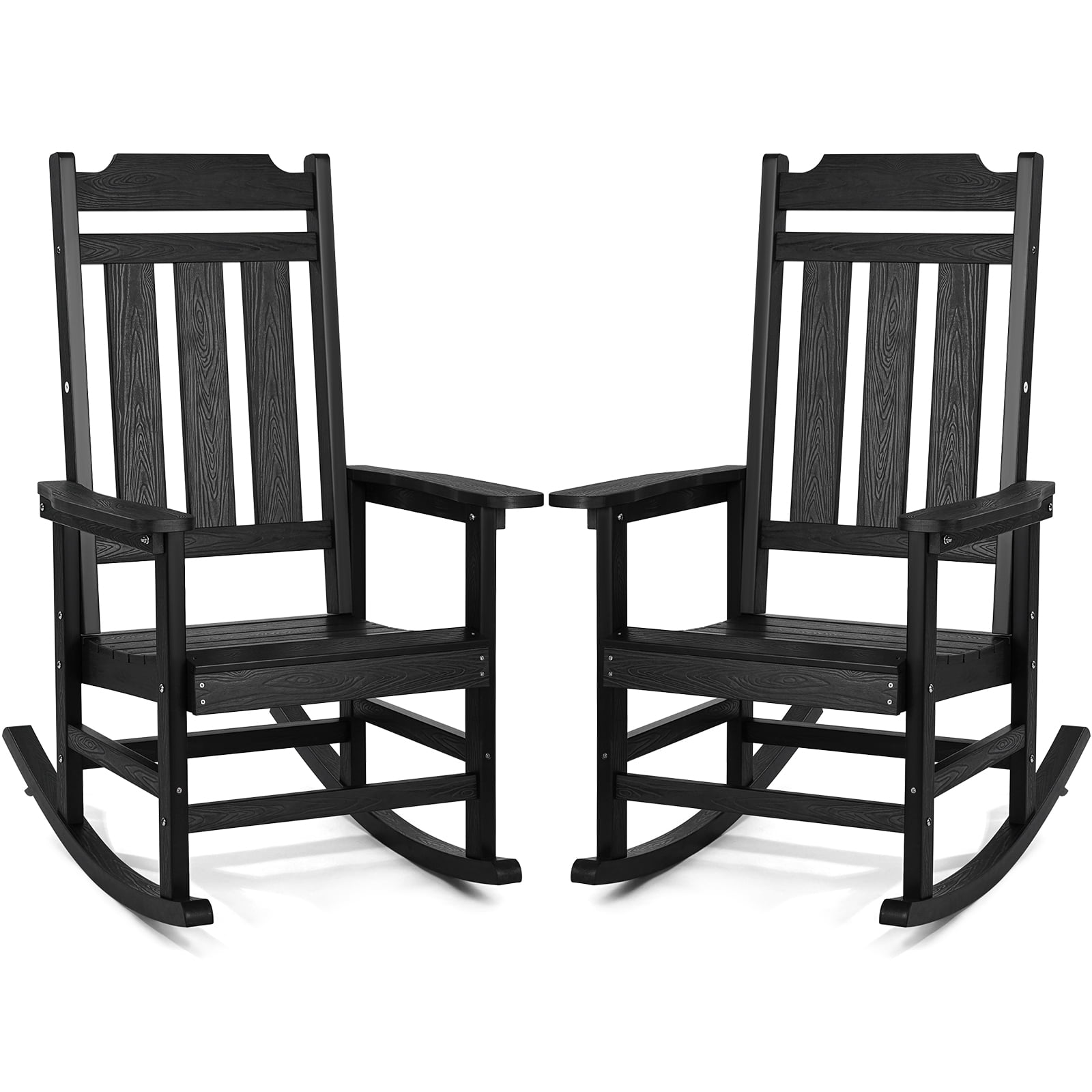 KFFKFF Pair of Porch Rockers, Exterior HIPS Rocking Chairs, Elevated ...