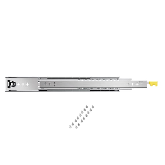 KFFKFF Pair of Drawer Slides, Adjustable Length from 16 to 60 inches, 250 lbs Load Capacity, Secure Lock Feature, Ball Bearing Side Mount Slide Guide
