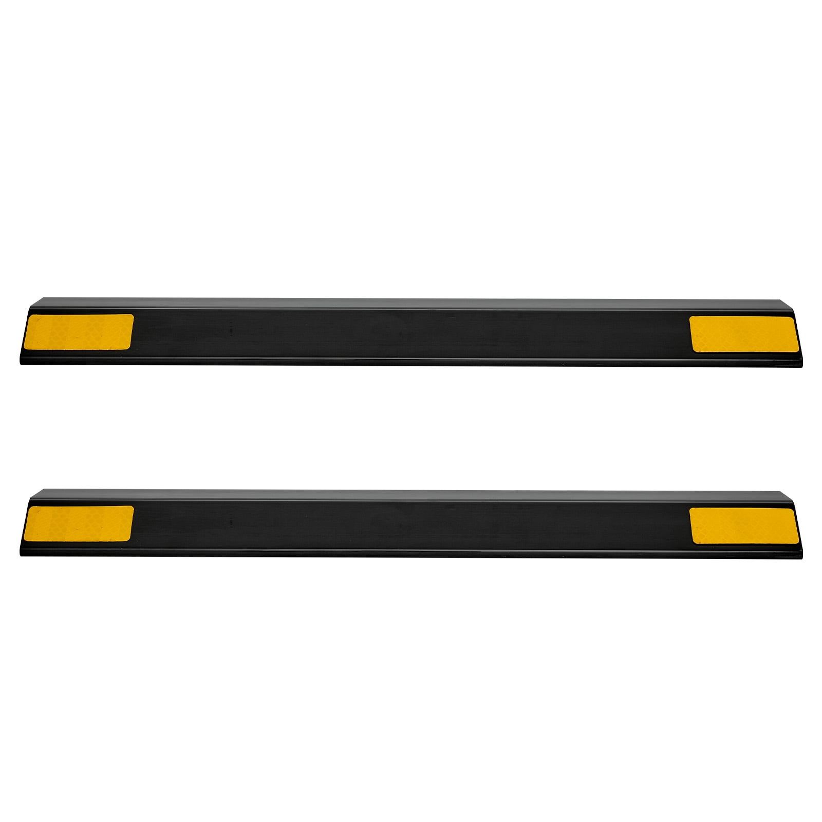 KFFKFF Parking Stopper, Set of 2, 18-Inch Durable Garage Parking Aid with Reflective Strips, PP Material Floor Stopper for Cars, Vans, Trucks, Tire Guide Blocks