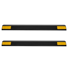 KFFKFF Parking Stopper, Set of 2, 18-Inch Durable Garage Parking Aid with Reflective Strips, PP Material Floor Stopper for Cars, Vans, Trucks, Tire Guide Blocks